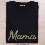 Black lettering sample of the 3-Color Chain Stitch Embroidery Font