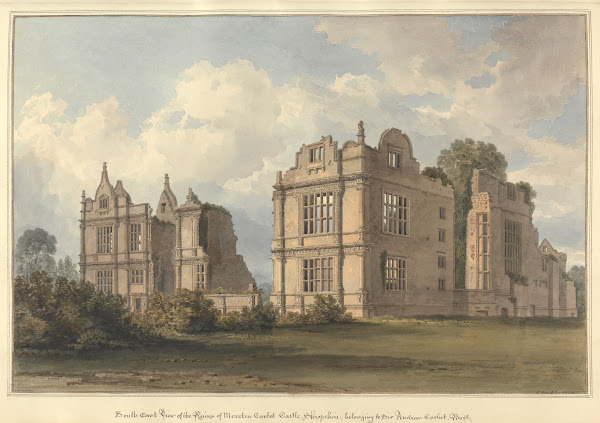 South East View of the Ruins of Moreton Corbet Castle Shropshire belonging to Si