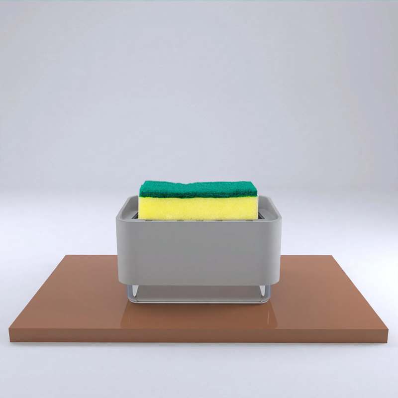 Soap dispenser with sponge and cleaning cloth