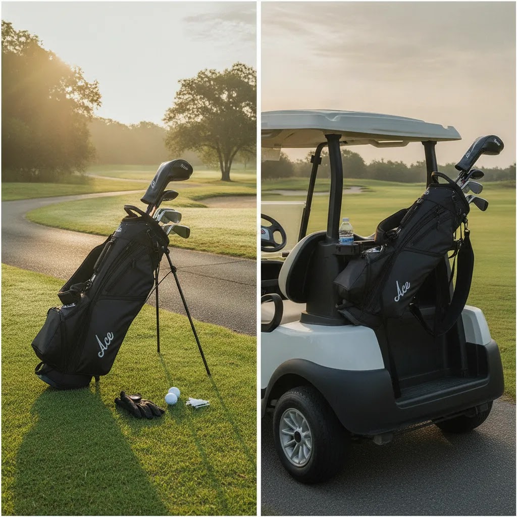 How to choose a golf bag by comparing walking with a stand bag versus riding with a cart bag