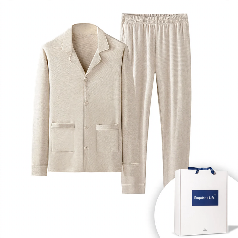 Luxuriöses Herren-Hausanzug-Set, gefüttert
