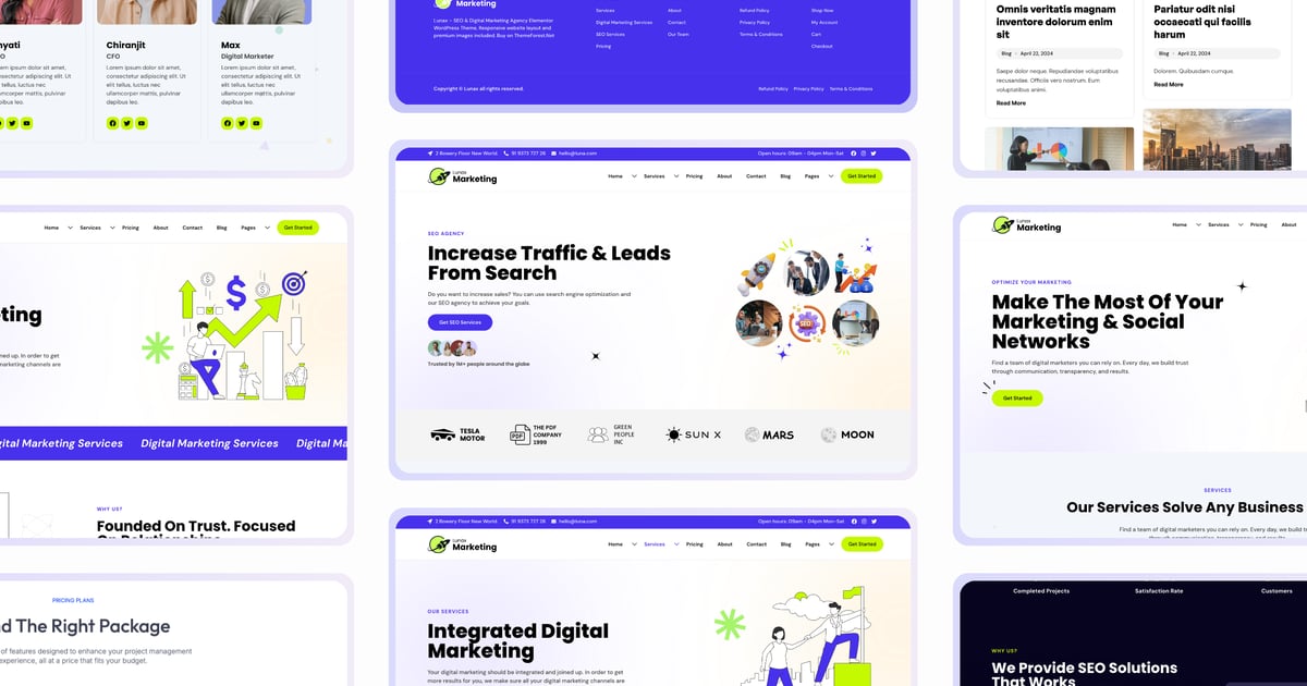 Lunax – Digital Marketing Agency WordPress Theme Free Download – Envato Elements