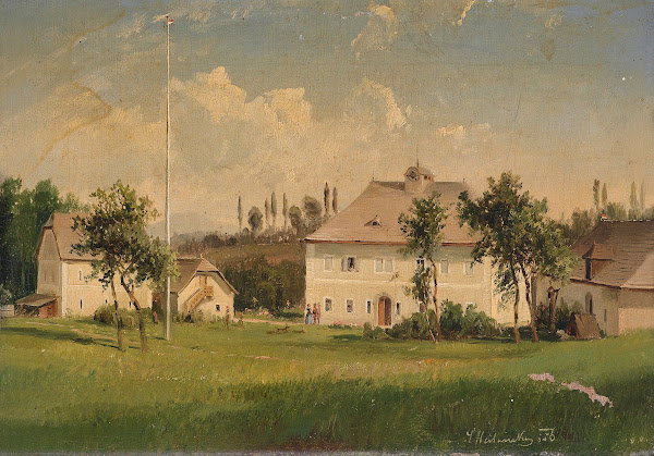 Blick auf einen Gutshof 1856