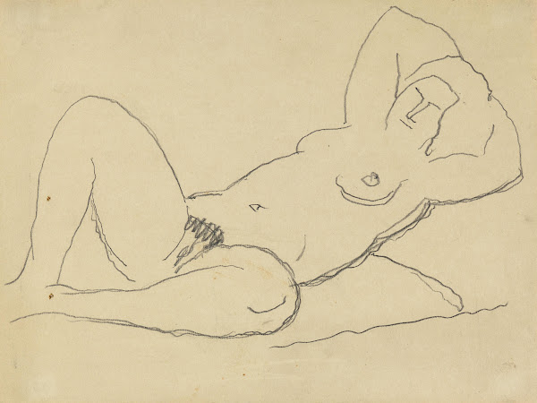 Ohne Titel Liegender Akt die Hände hinter dem Kopf verschränkt II 1934
