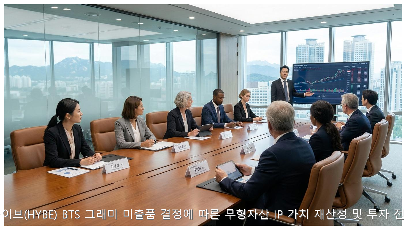 하이브(HYBE) BTS 그래미 미출품 결정에 따른 무형자산 IP 가치 재산정 및 투자 전략 핵심 안내 및 분석 인포그래픽 (8)