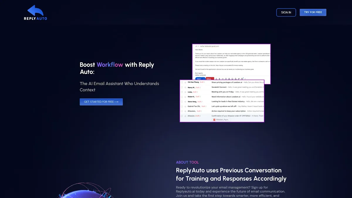 Captura de ReplyAuto.ai