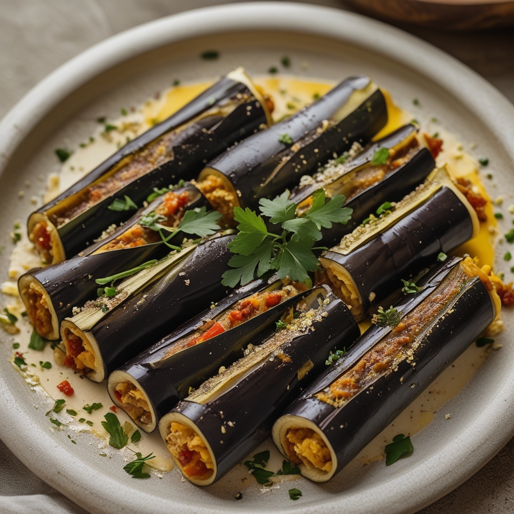 Final Sun-Dried Tomato Pesto Eggplant Roll-Ups with Whipped Feta