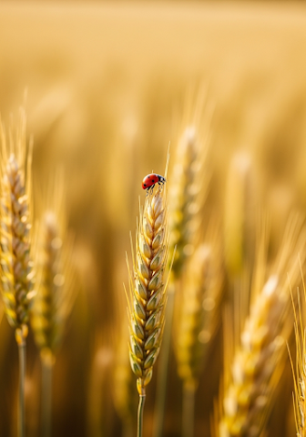 Ladybug On Wheat