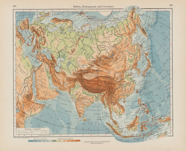 Asien Bodengestalt und Gewasser 1926