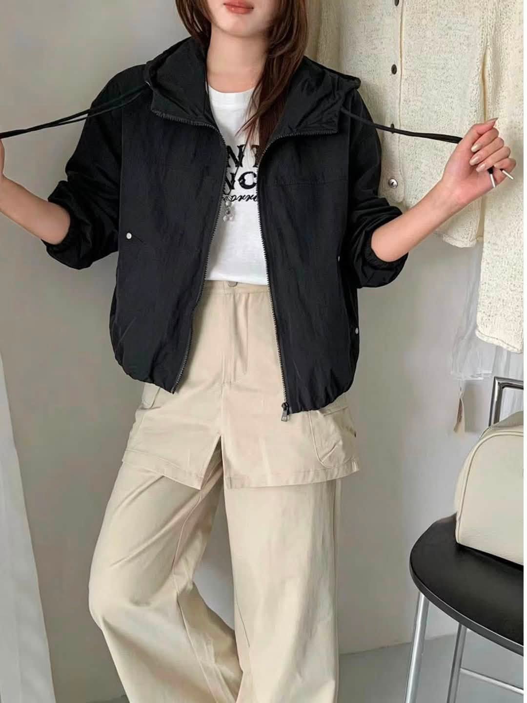 Áo khoác gió mũ khoá kéo túi nút XONXEN SHOP 9919 – Image 4