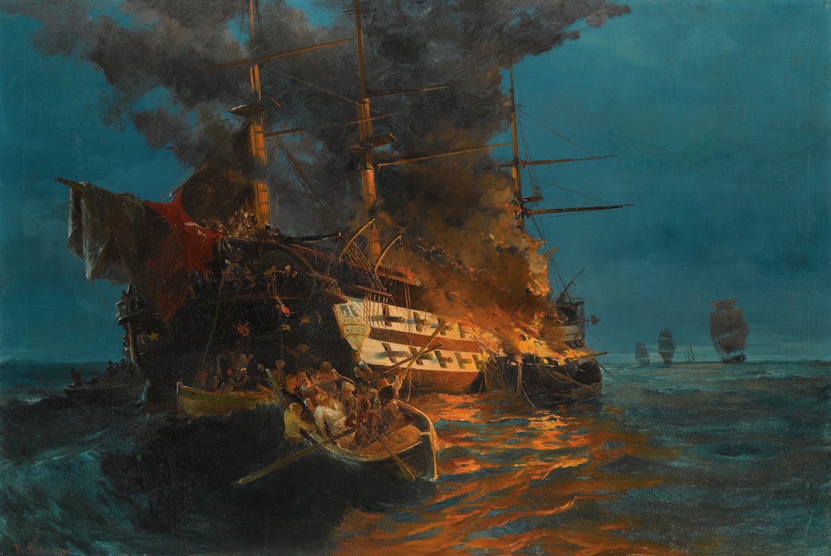 The Burning Of A Turkish Frigate