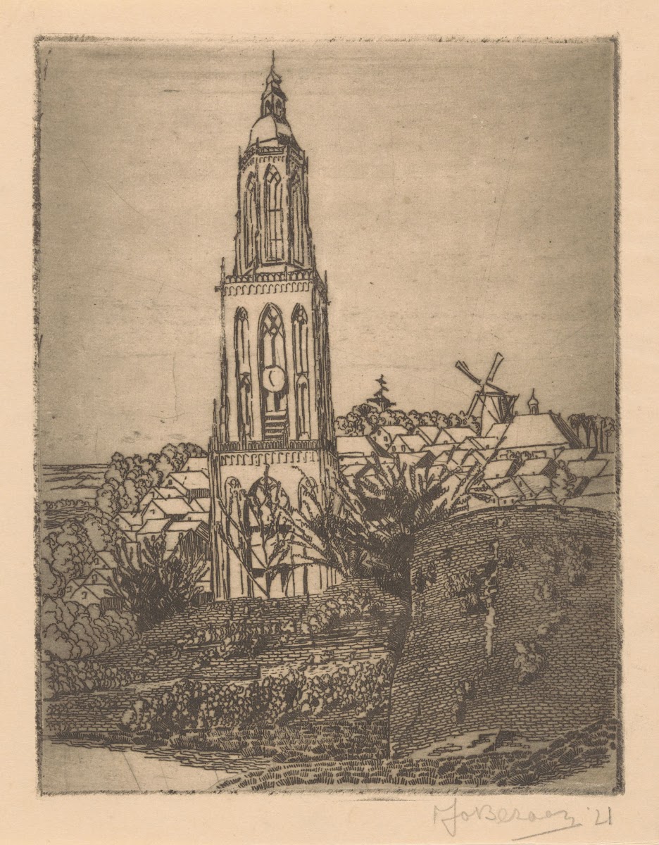 Gezicht op een dorp 1921
