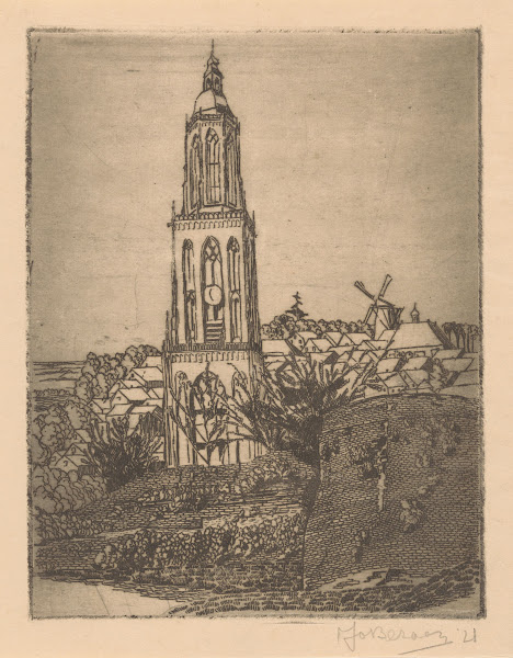 Gezicht op een dorp 1921
