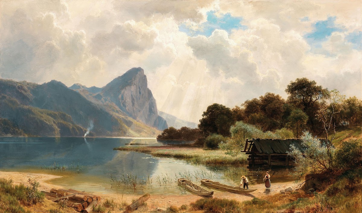 The Drachenstein on Lake Mondsee 1869