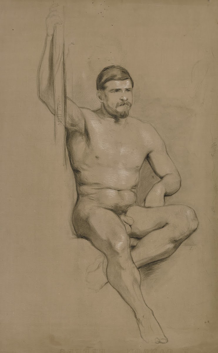 Sitting male nude
