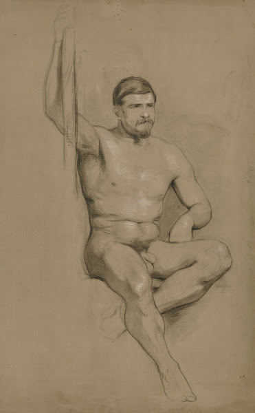 Sitting male nude