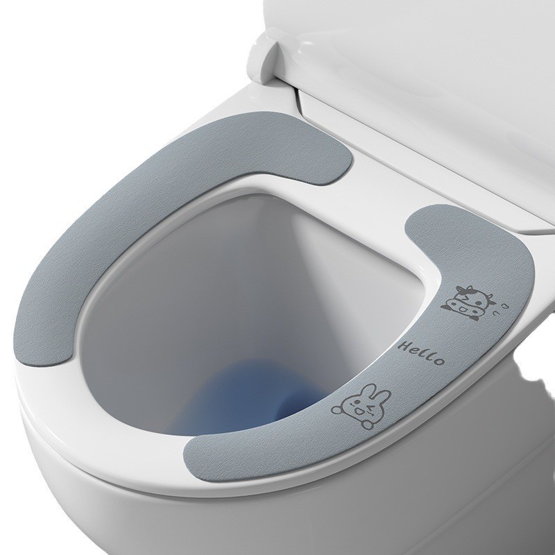 Self-adhesive plush toilet seat cover