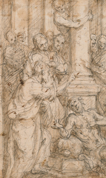 Christ Resurrecting A Paralytic 16th 17th Century