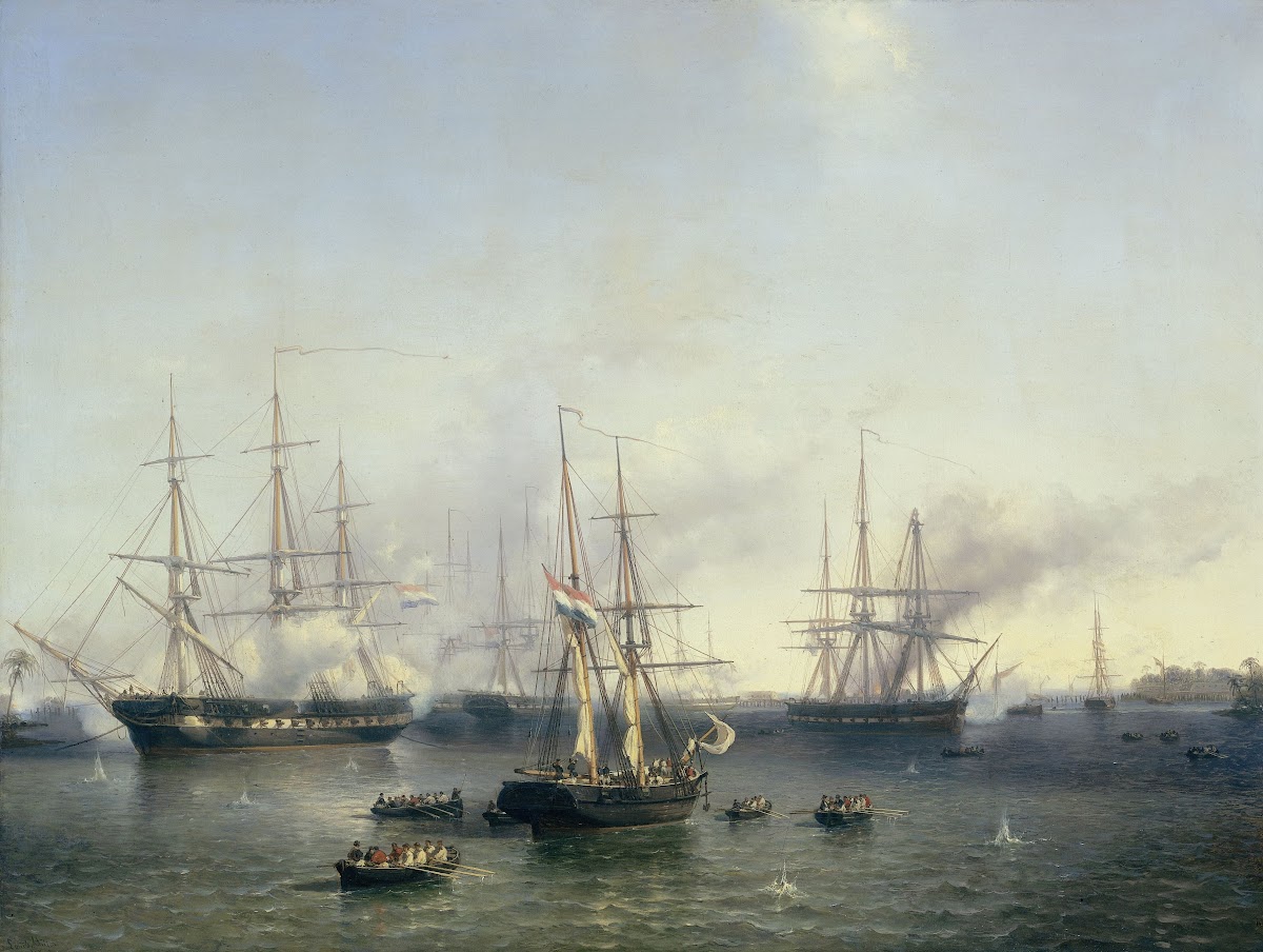 Conquest of Palembang Sumatra in Indonesia by Lieutenant General De Kock June 24