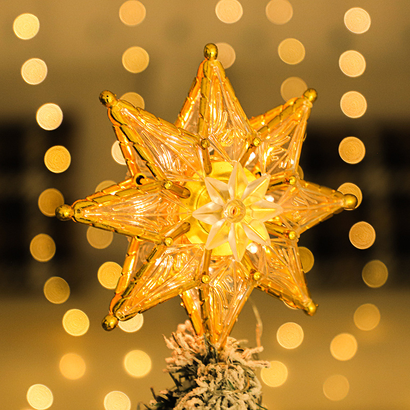 LED-Weihnachtsbaum-Spitze Stern oder Achtzackiger Stern