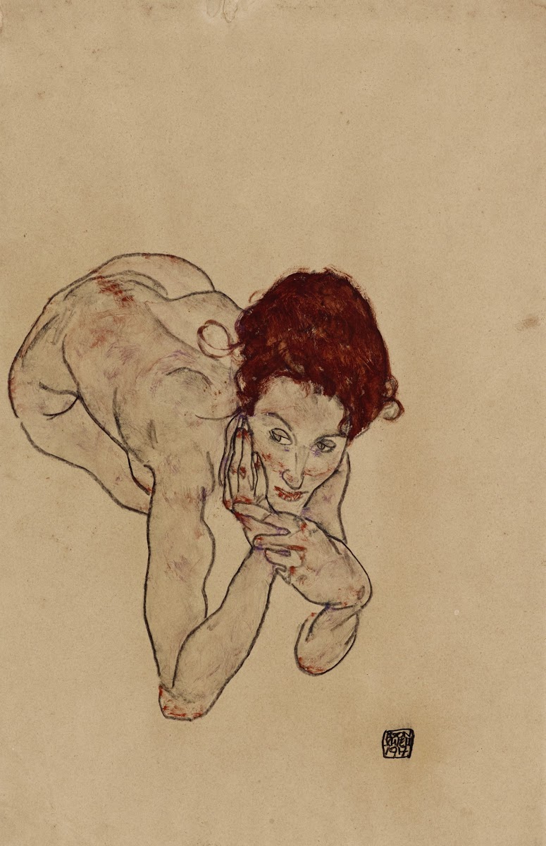 Kauernder weiblicher Akt Crouching Female Nude 1917