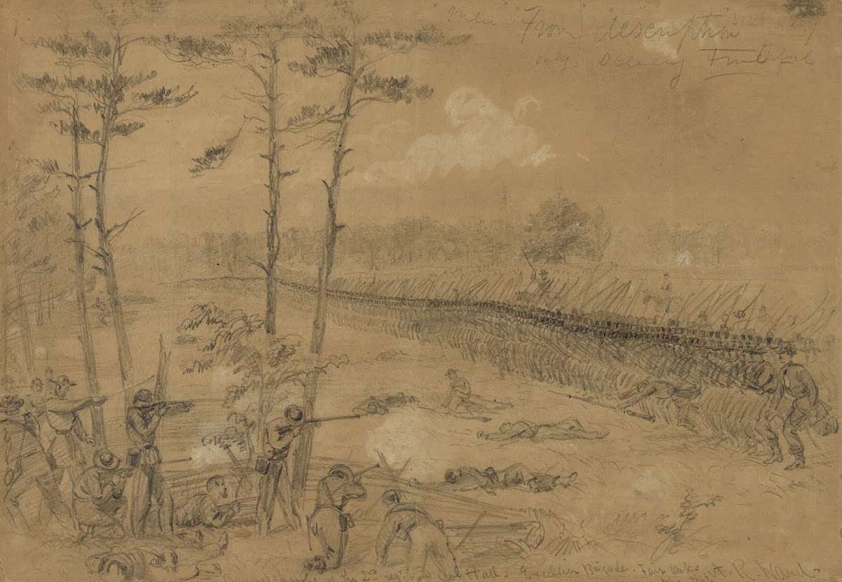 Bayonet charge of the 2nd reg Col Hall Excelsior Brigade Fair Oaks 1862