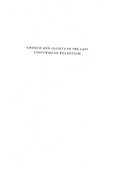 Church and Society in the Last Centuries of Byzantium