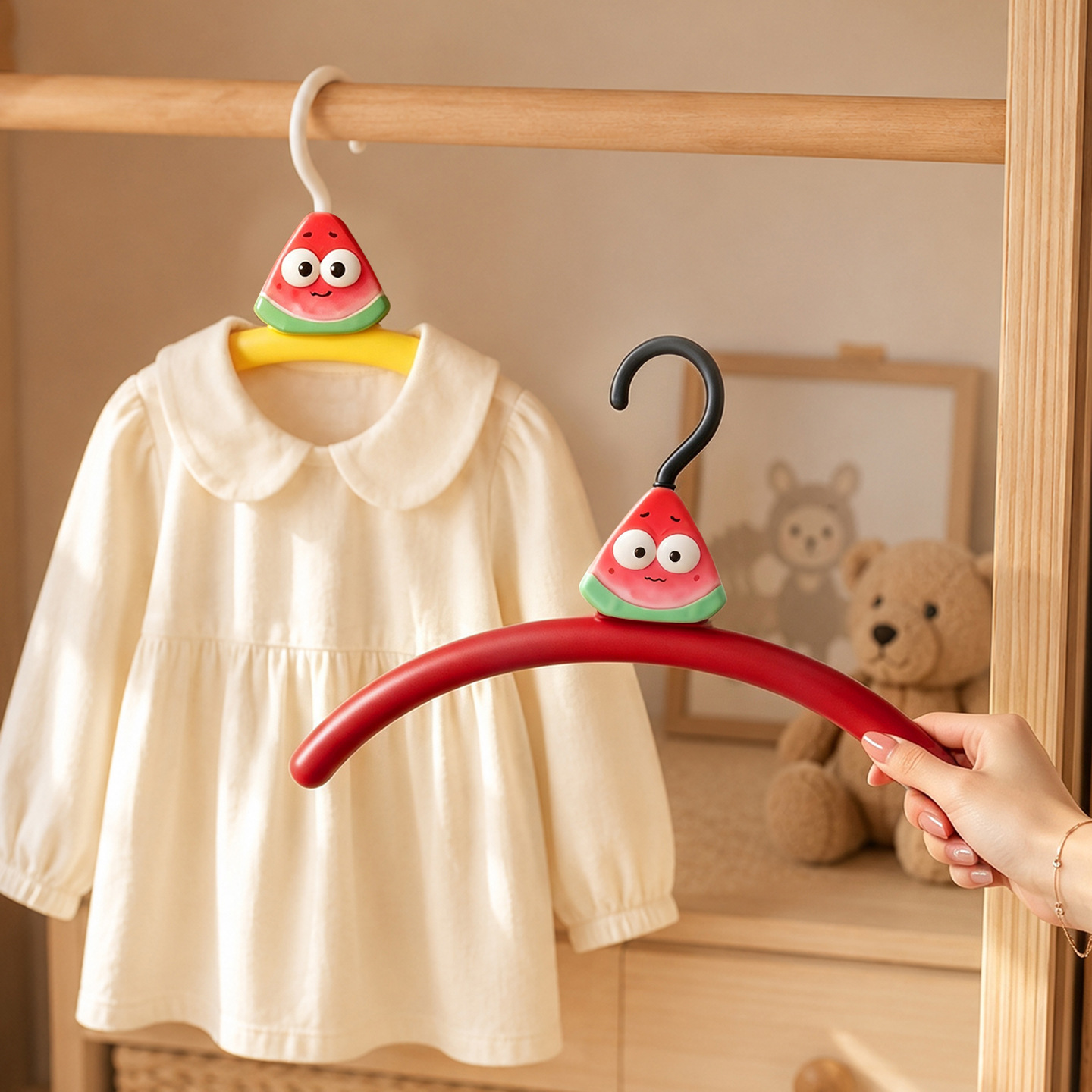 Plastic hanger with cartoon design