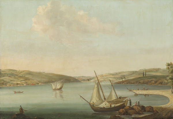 View of the Bosporus taken from the Height of Beykoz to the northwest with the A