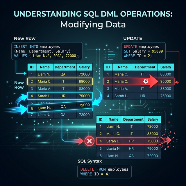 INSERT UPDATE DELETE - Thao tác DML trong SQL