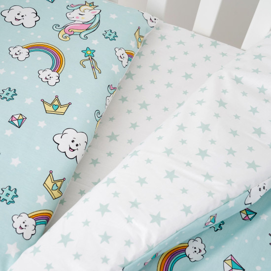 Змінна постіль 3 ел Twins Unicorn м'ятний