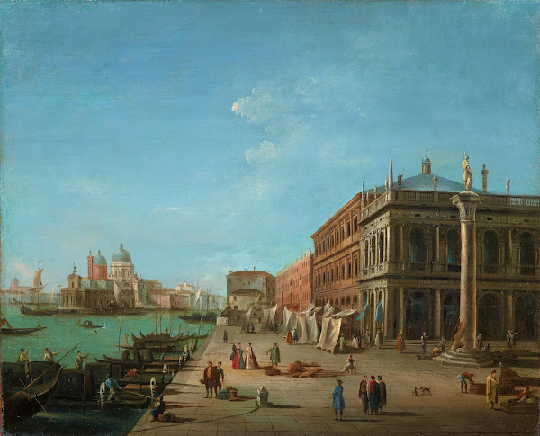 The Molo with the Palazzo della Zecca and the Biblioteca Marciana the church of