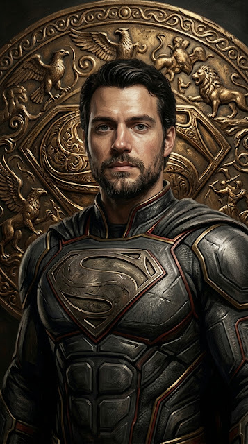 Regal Superman with Golden Relief - Free mobile Wallpaper