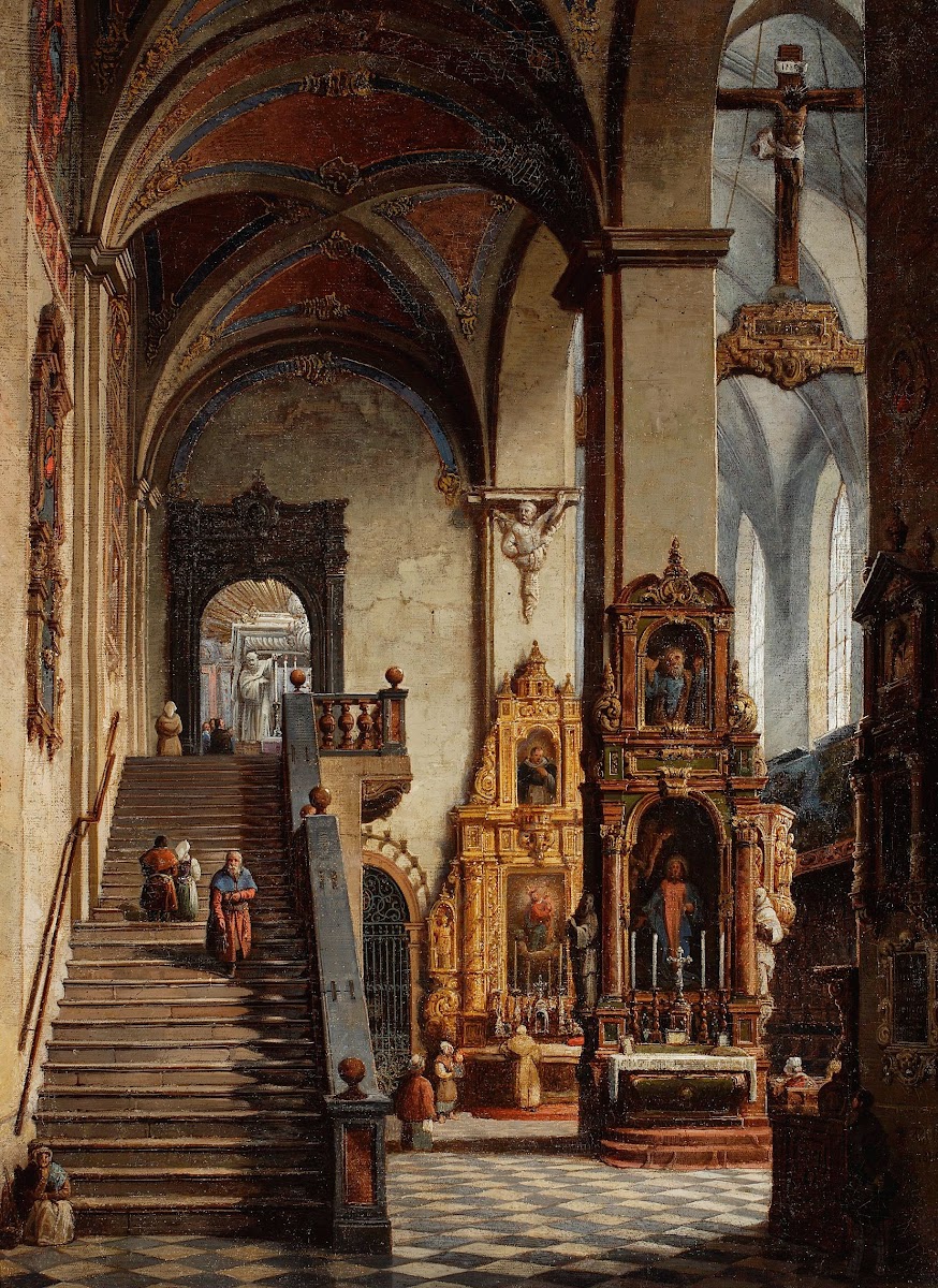 Interior of the Dominican Church in Kraków 1849