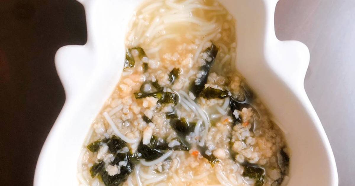 Bún tôm rong biển cho bé ăn dặm