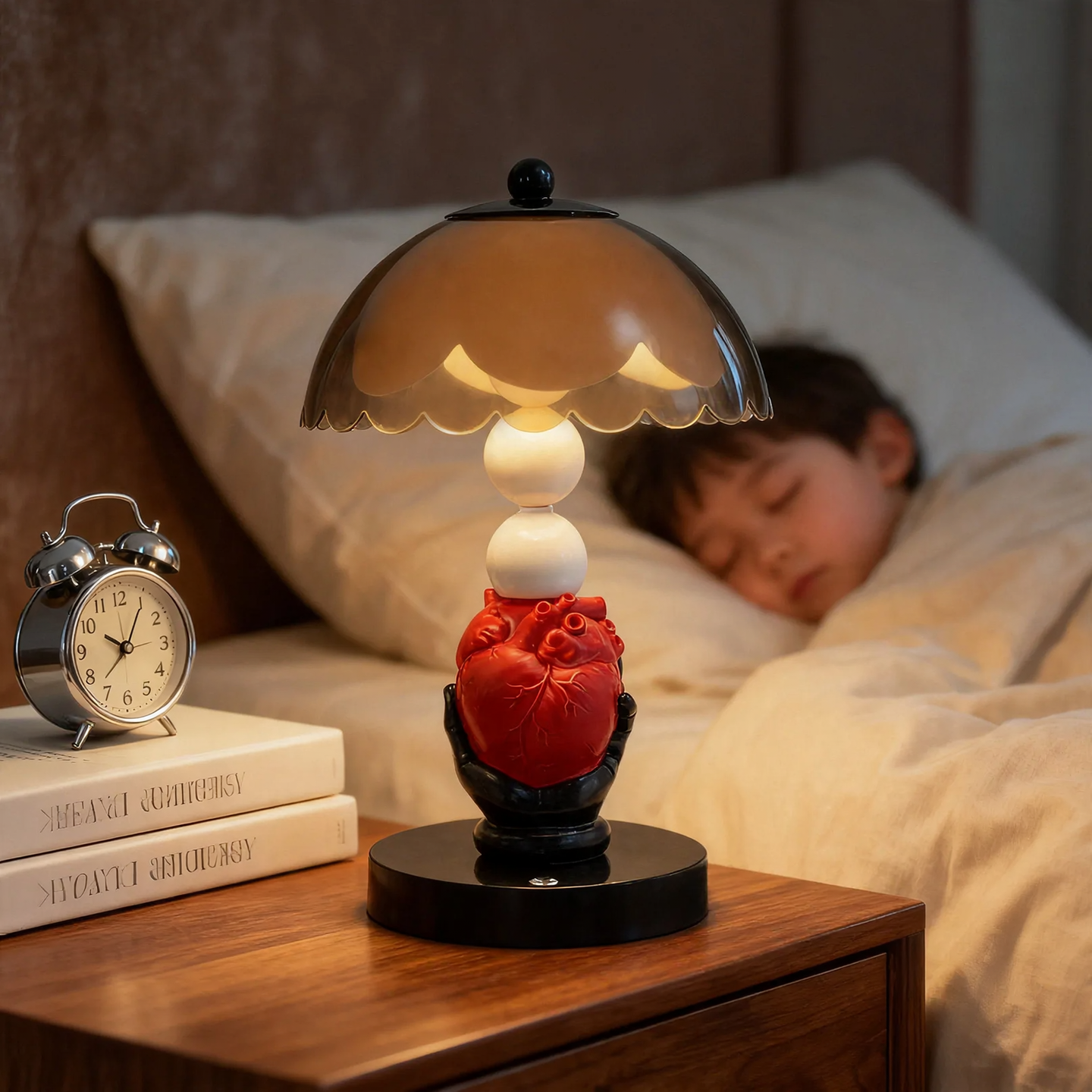 Heart table lamp, modern art form