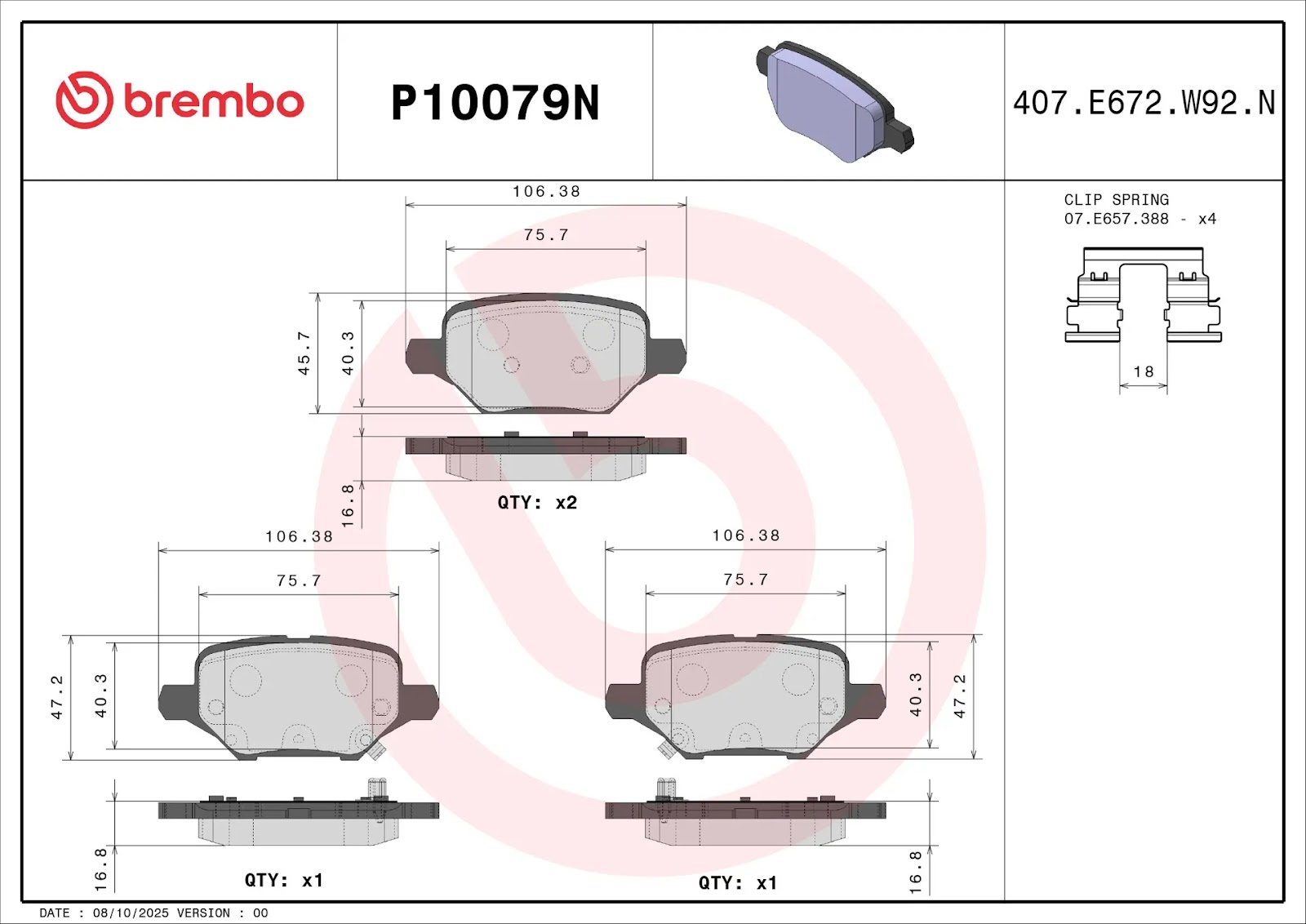 BREMBO P10079N