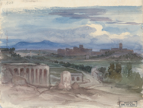 View of the Roman Campagna with an Aquaduct mid 19th century