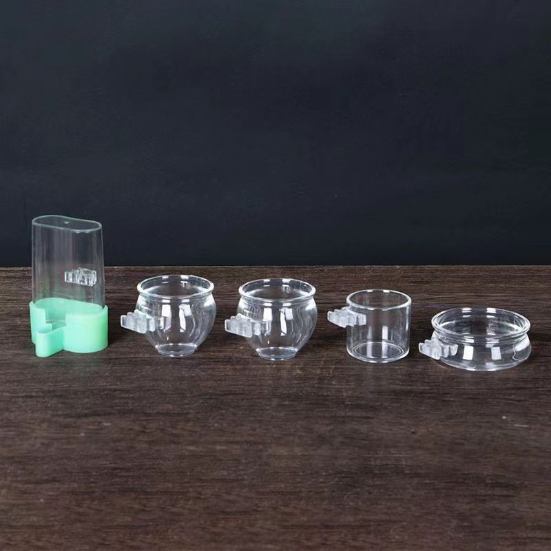 Vogel-Futter- und Trinkschalen-Set, 4-teilig, Acryl