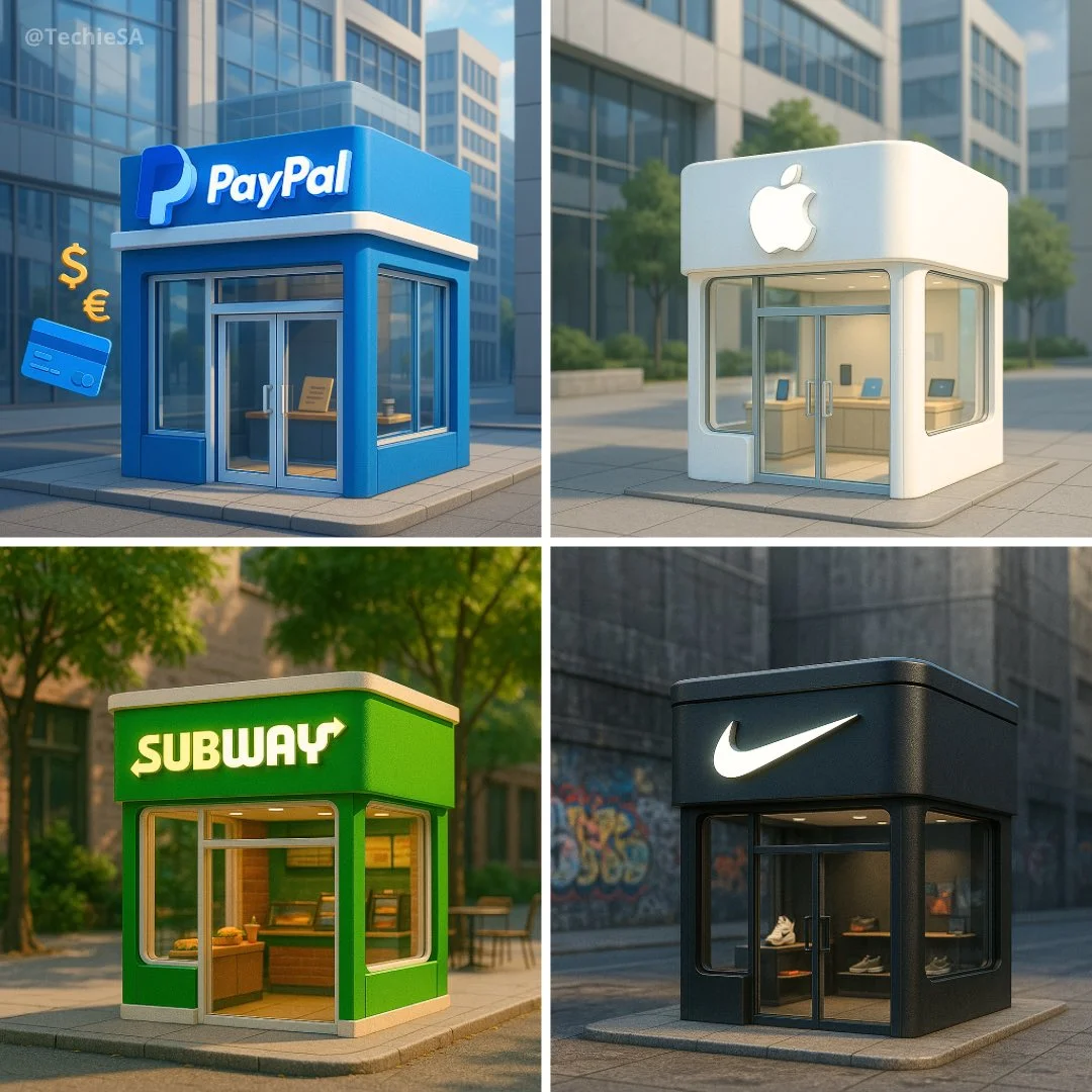 Renderizado 3D ultrarrealista de una adorable miniatura de la fachada de una tienda [NOMBRE DE LA MARCA].
