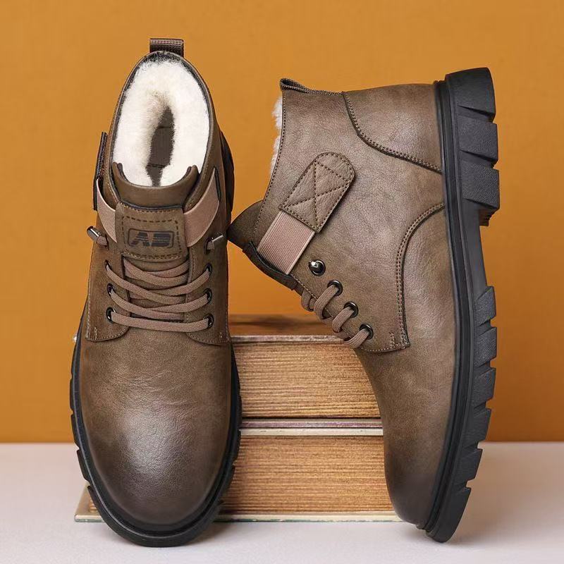 Insulated Men's Boots, High-Top, Synthetic PU, Winter