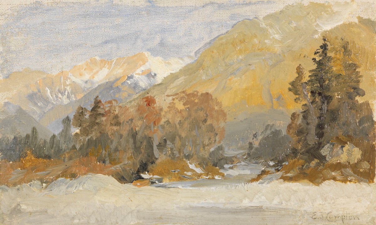 Herbstliche Voralpenlandschaft Studie 1890 1900