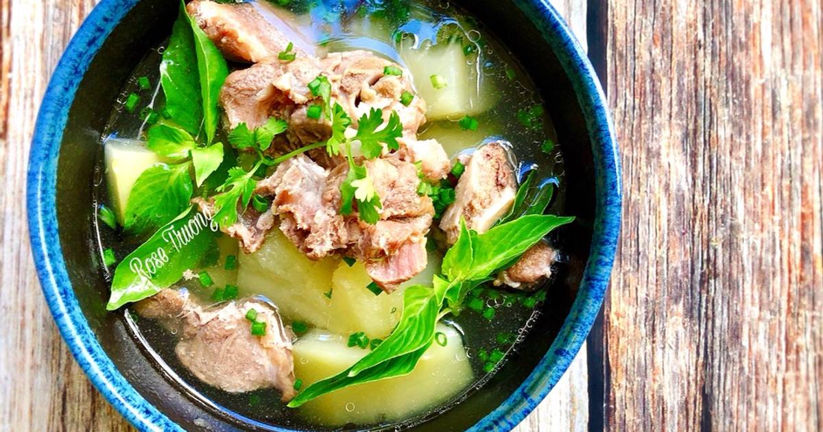 Canh Đu Đủ Xanh Hầm Xương