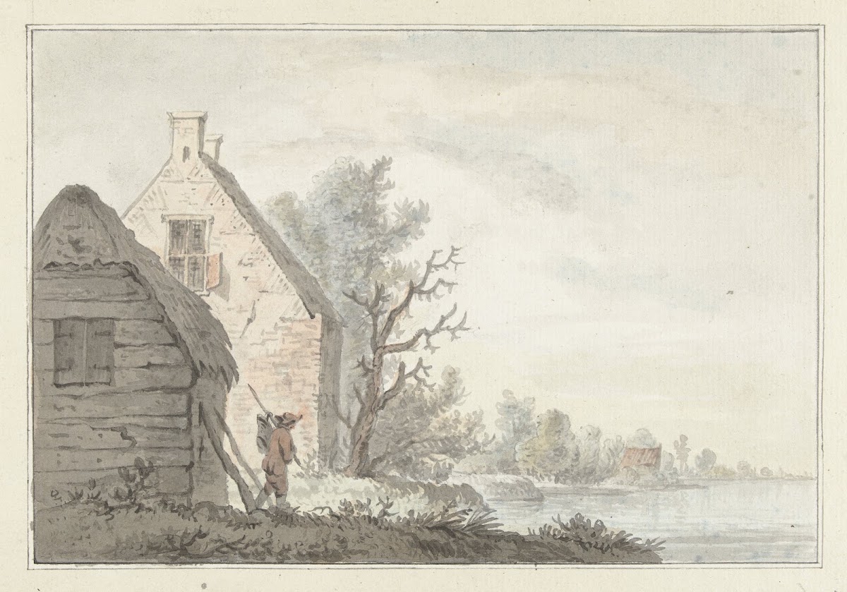 Rivierlandschap Met Enige Woningen 1779