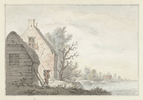 Rivierlandschap Met Enige Woningen 1779