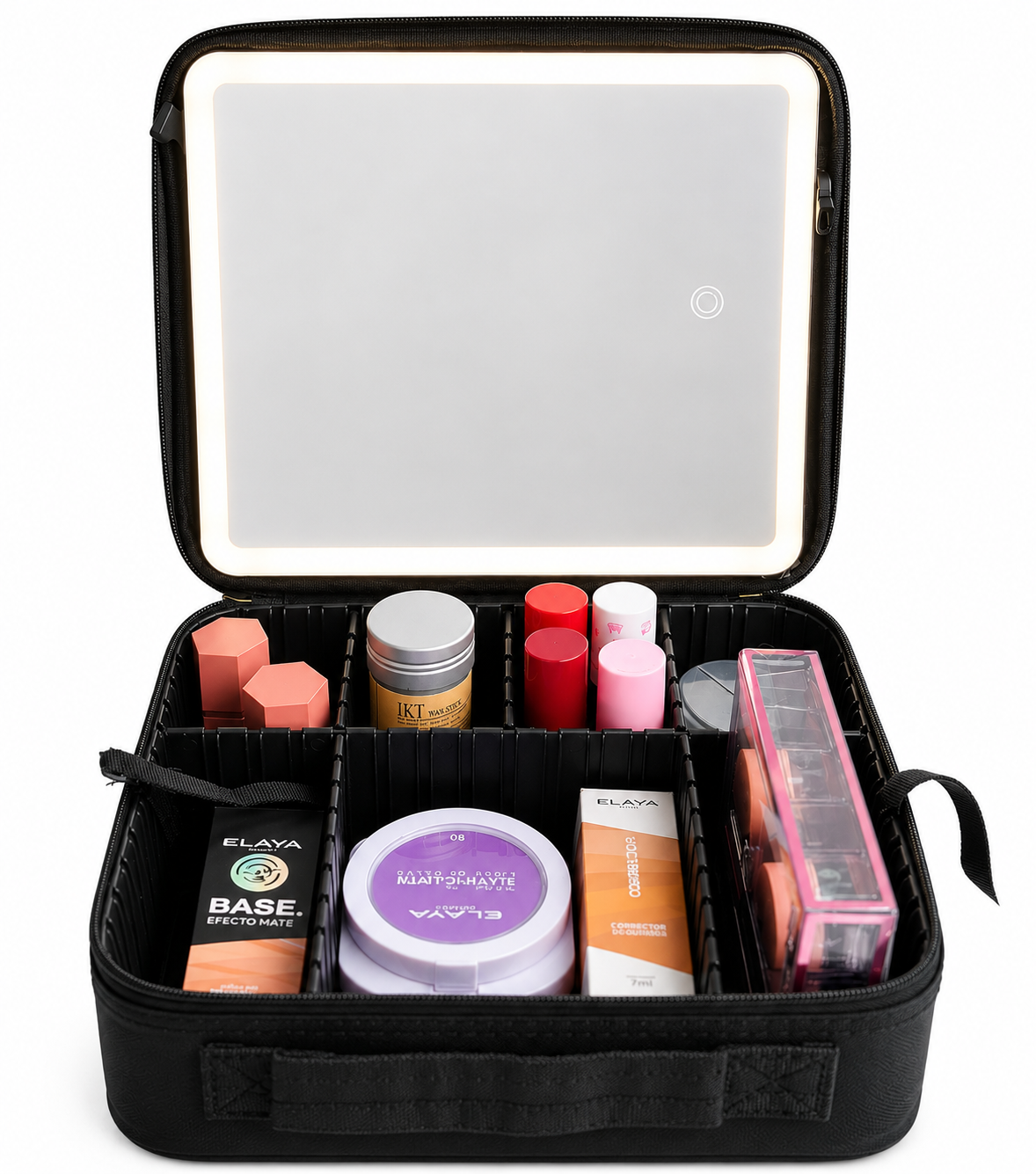 Maletín De Maquillaje Portátil Con Espejo Led