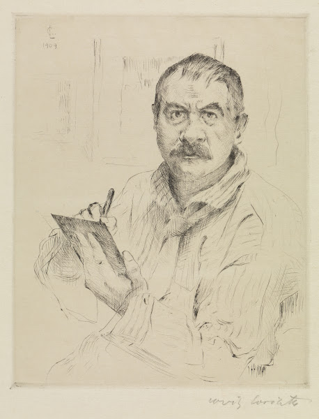 Selbstbildnis radierend 1909
