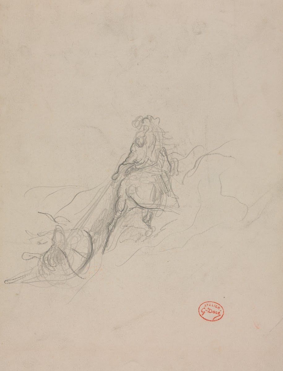 Sketch of Hunting Scene verso c 1868