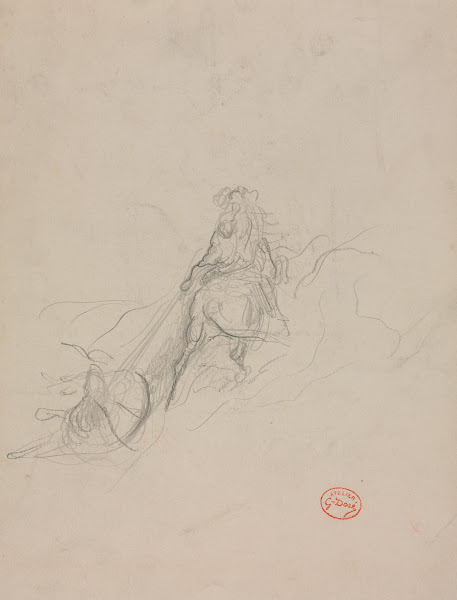 Sketch of Hunting Scene verso c 1868