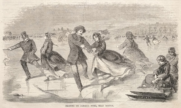 Skating on Jamaica Pond near Boston 1859